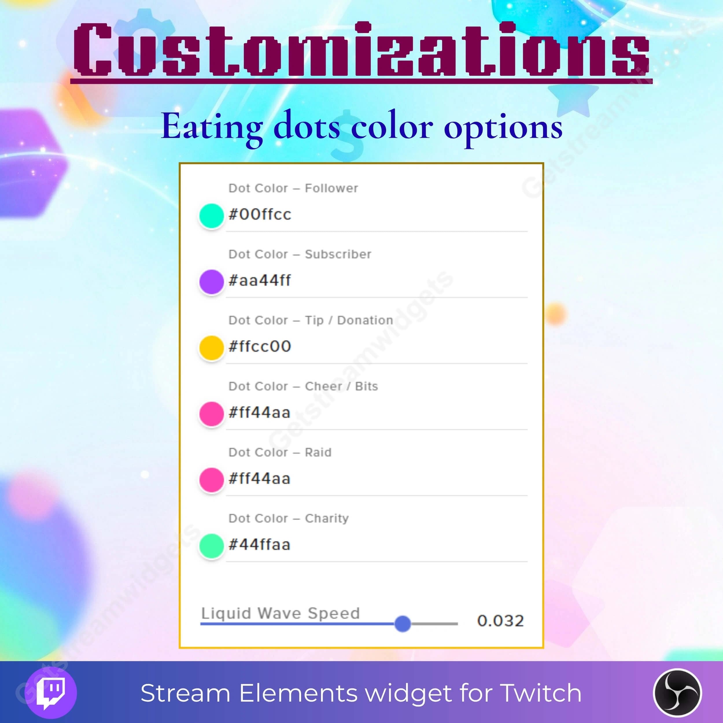 Interactive Blob Goal Widget ⟢ Twitch • Animated Blob Progress System • Follower, Sub & Donation Goals • Fully Customizable StreamElements OBS 6