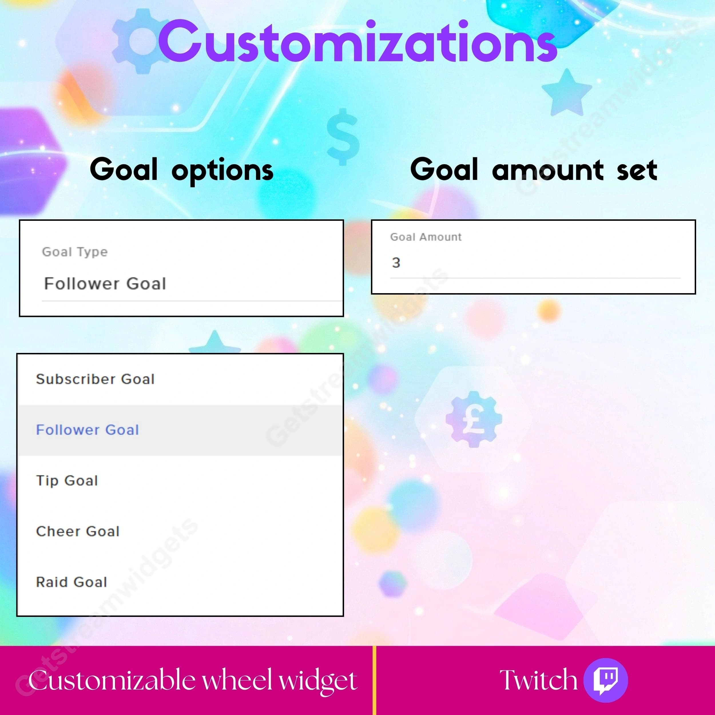 Customizable Spin Wheel Widget ⟢ Twitch • Liquid Progress & Neon Ring • Manual & Goal Spins • StreamElements OBS 2