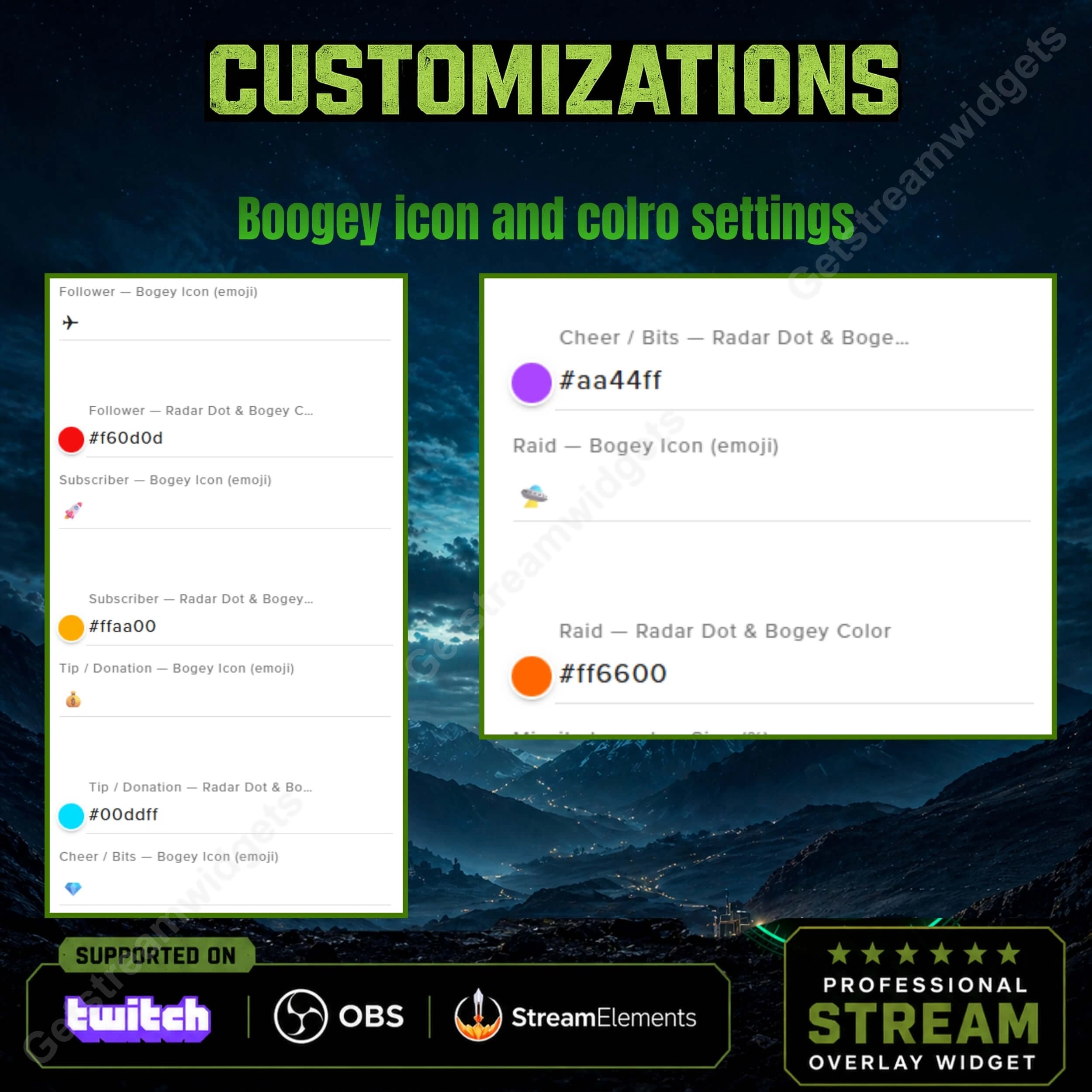 Tactical Military Radar Goal Widget ⟢ Twitch • Interactive Missile Strike System • Follower, Sub & Raid Goals • Fully Customizable StreamElements OBS 5