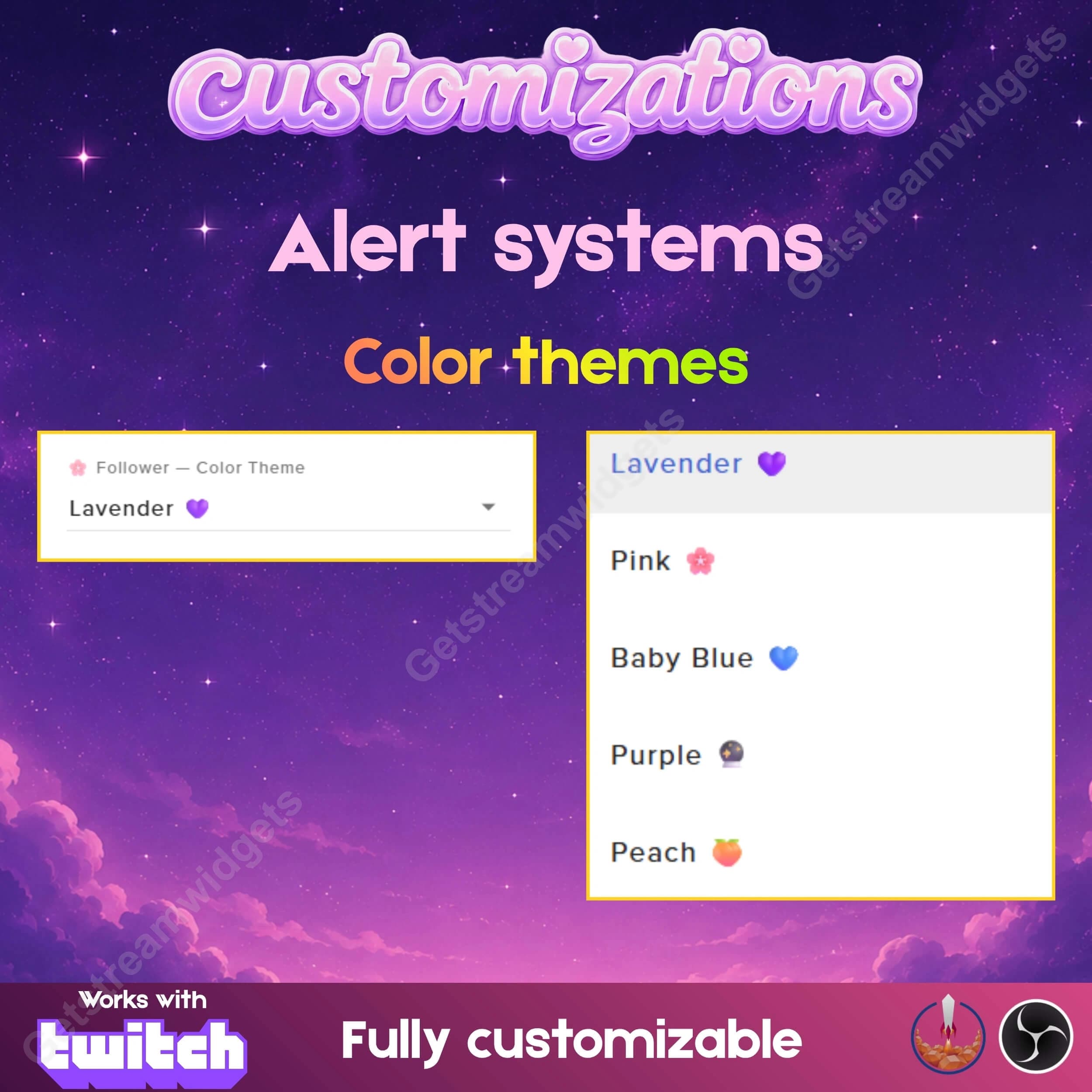 Aesthetic Pastel Modular Chat & Alerts ⟢ Twitch StreamElements OBS • Vertical, Horizontal & Modular Layouts • Fully Customizable • 6 Pastel Themes 7