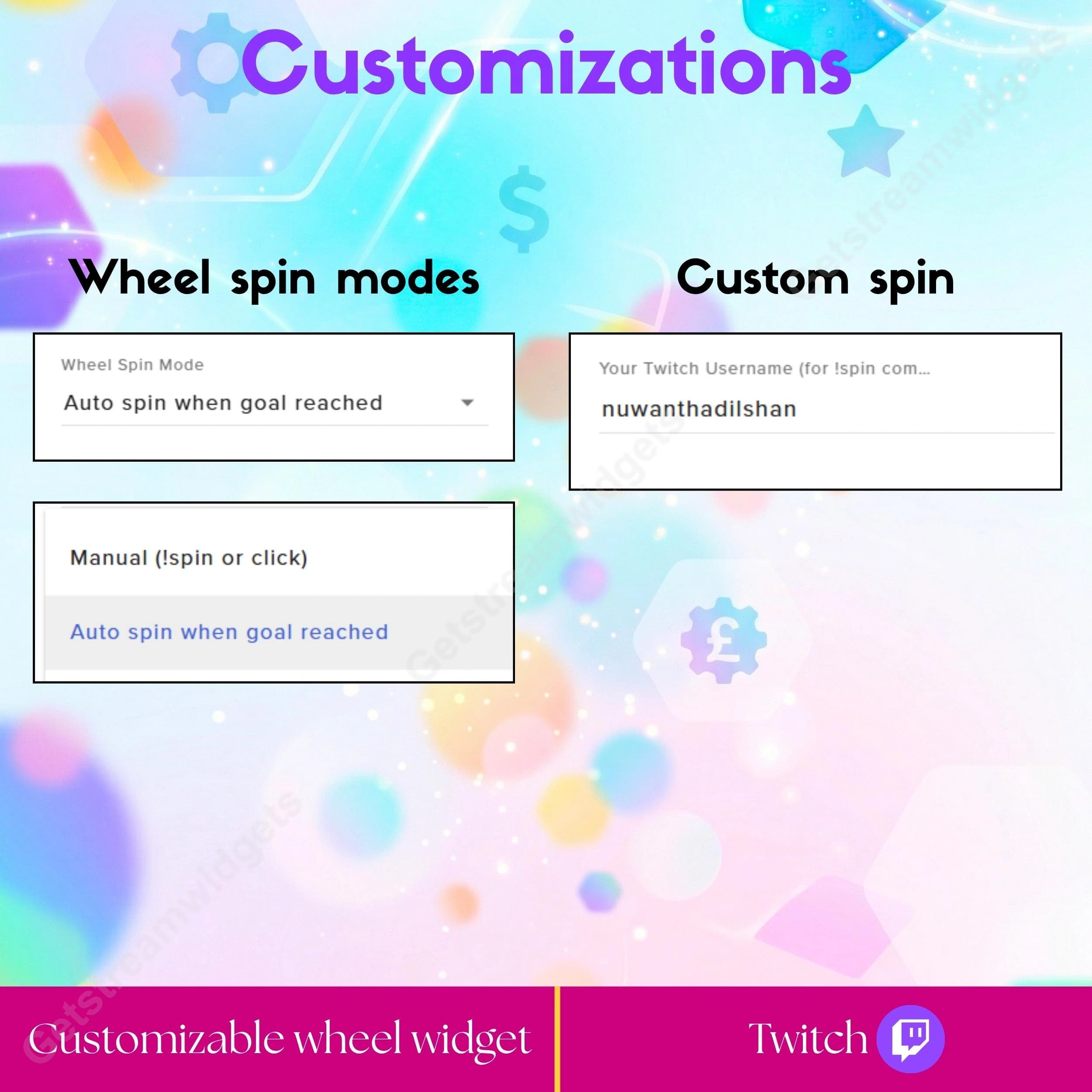 Customizable Spin Wheel Widget ⟢ Twitch • Liquid Progress & Neon Ring • Manual & Goal Spins • StreamElements OBS 3