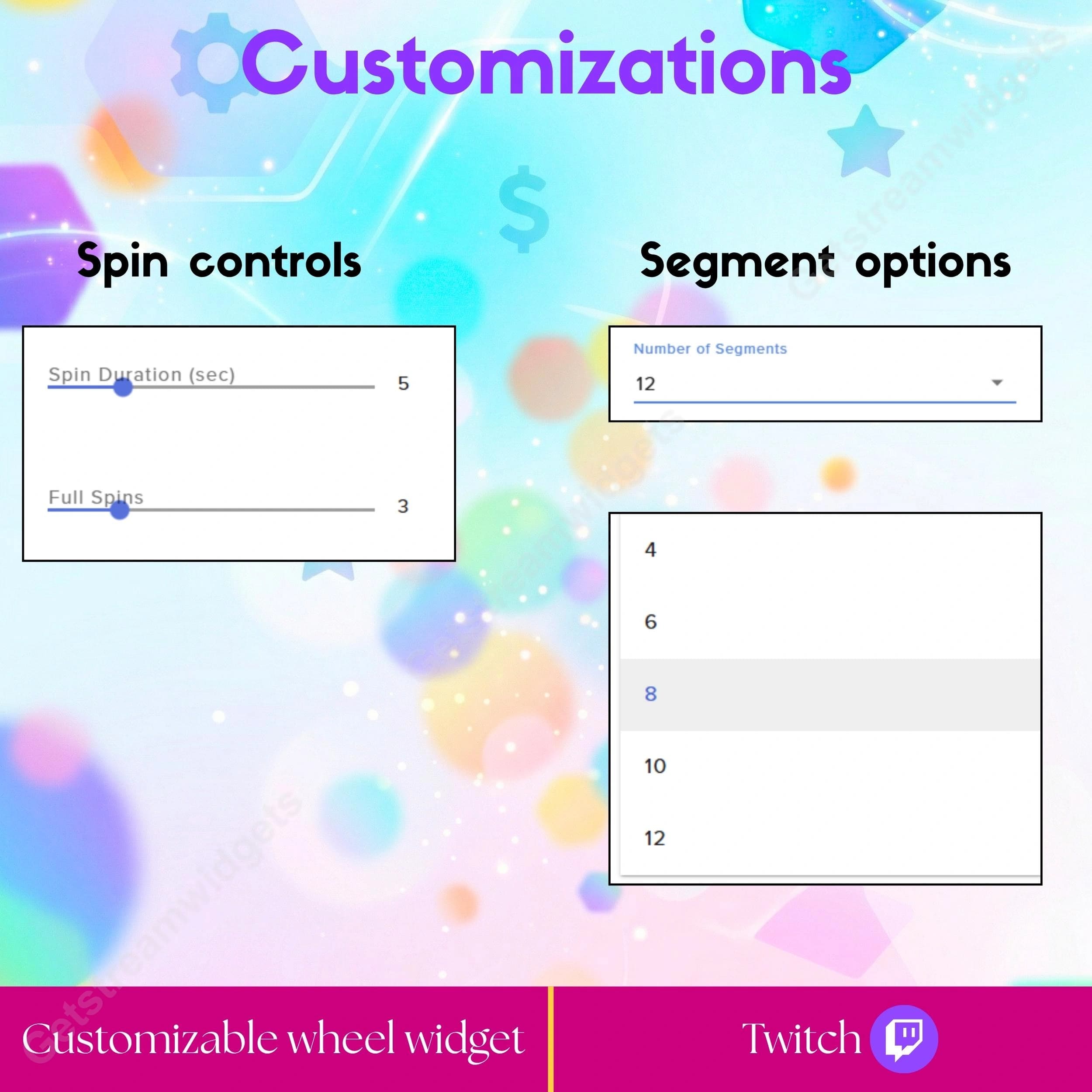 Customizable Spin Wheel Widget ⟢ Twitch • Liquid Progress & Neon Ring • Manual & Goal Spins • StreamElements OBS 5