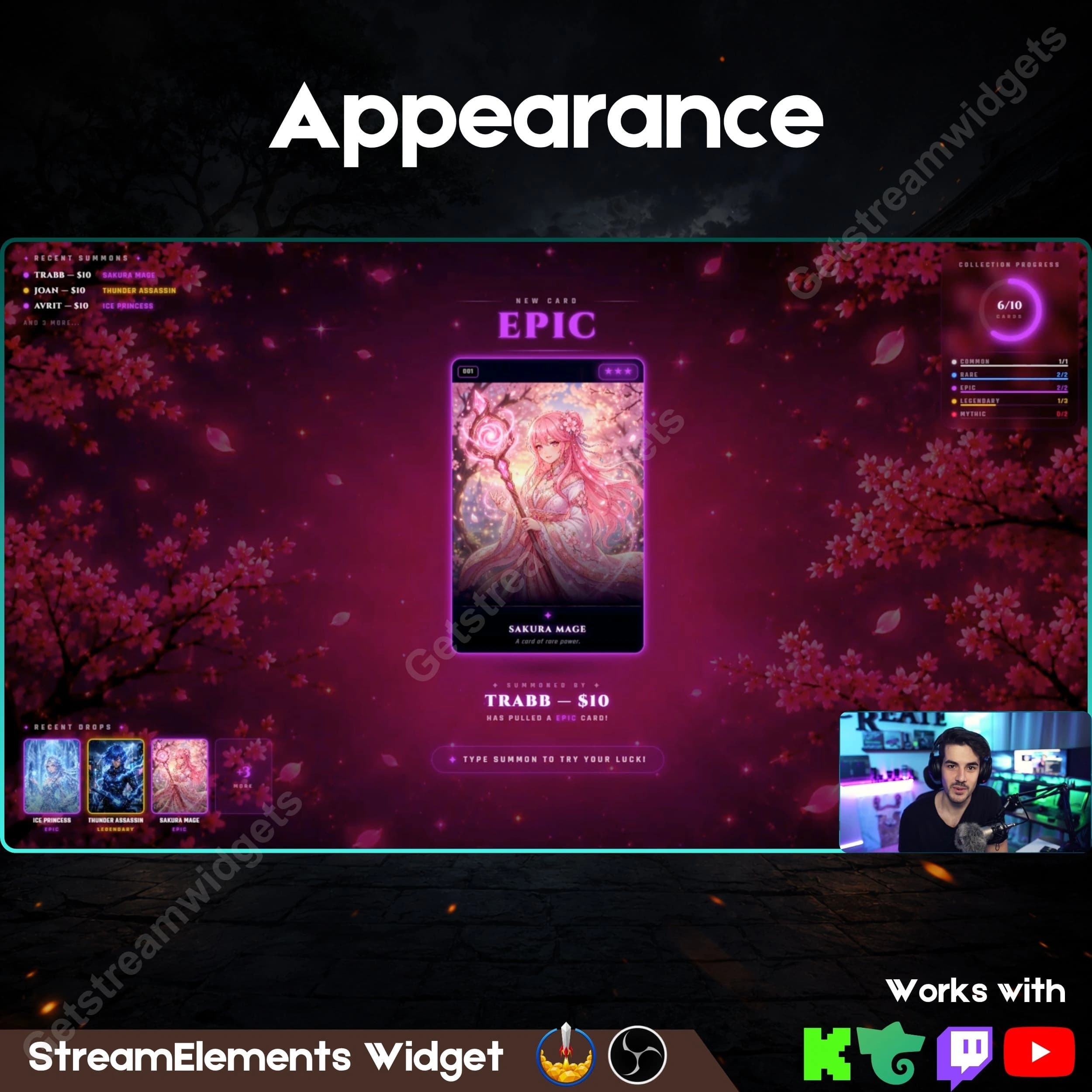 Universal cosmic TCG pack opening widget  2