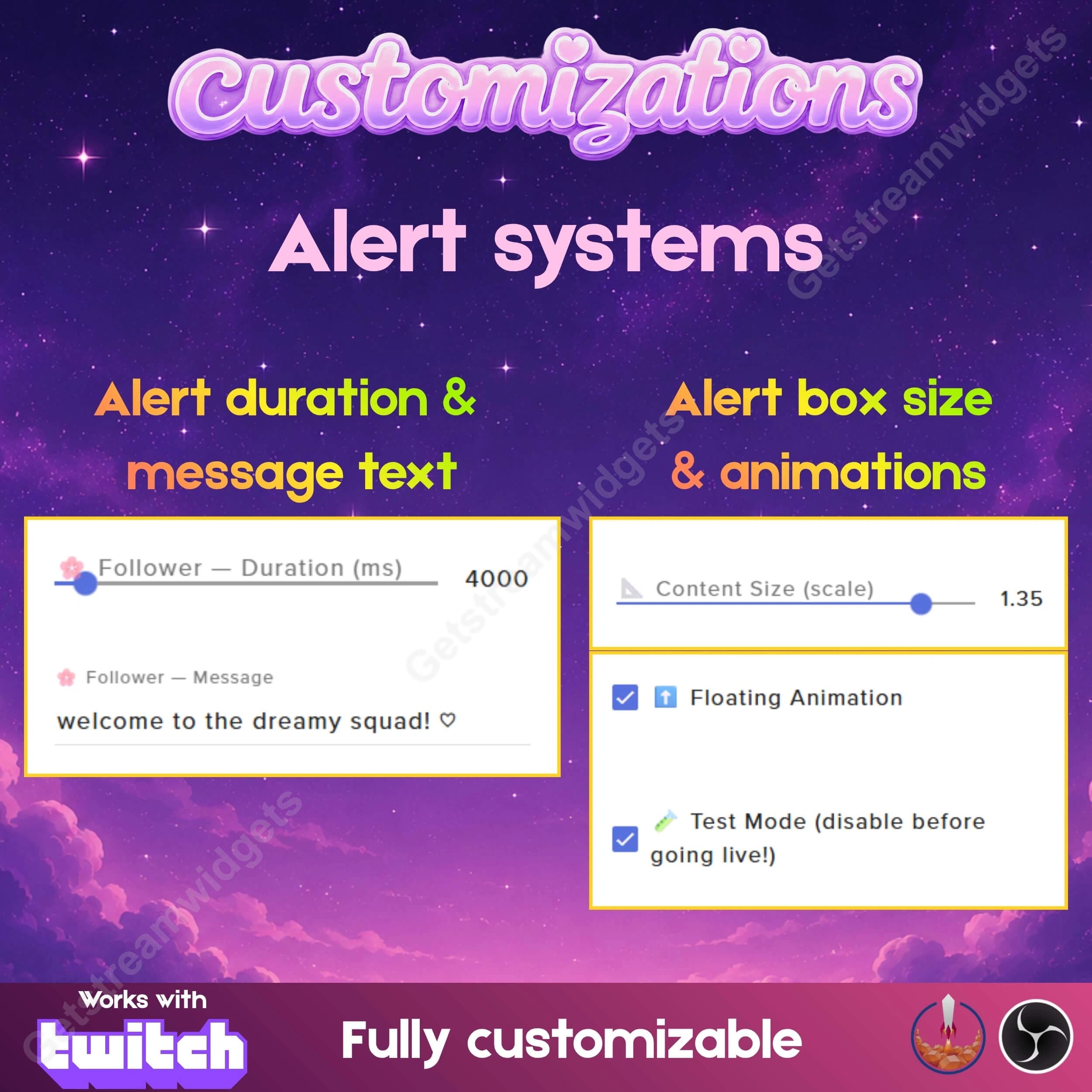 Aesthetic Pastel Modular Chat & Alerts ⟢ Twitch StreamElements OBS • Vertical, Horizontal & Modular Layouts • Fully Customizable • 6 Pastel Themes 8