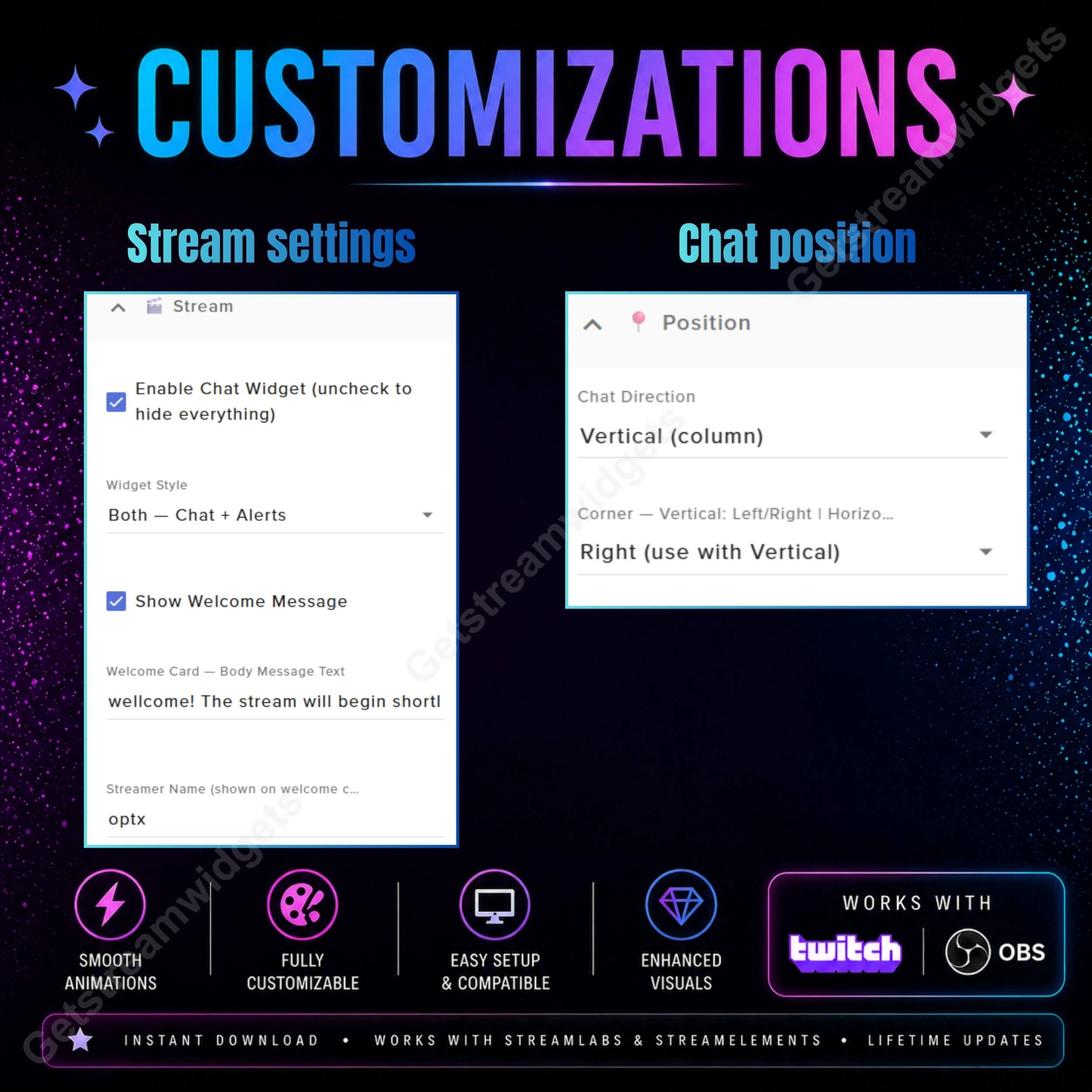 Cyberpunk theme chat widget and Alert system for twitch streamers 7