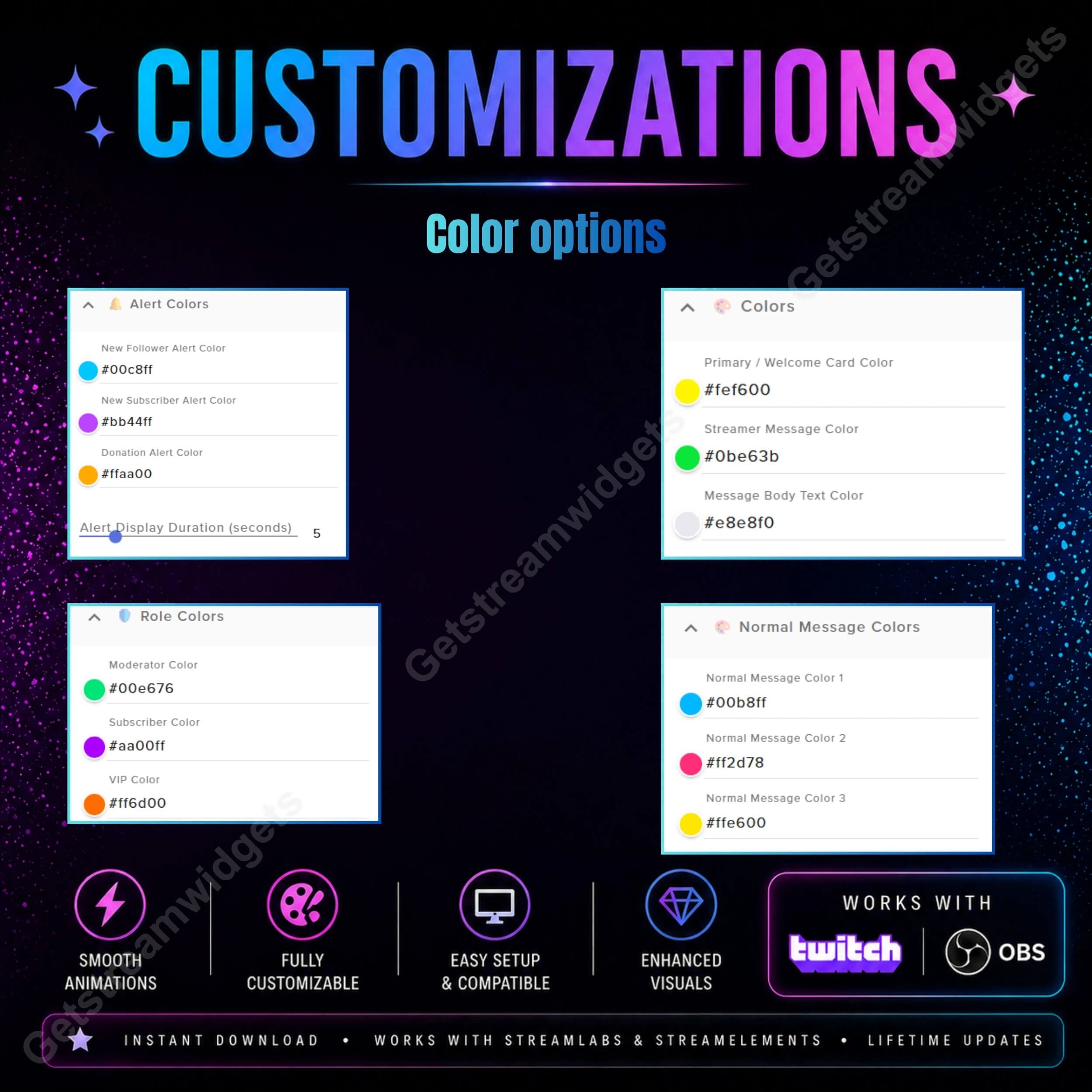 Cyberpunk theme chat widget and Alert system for twitch streamers 2