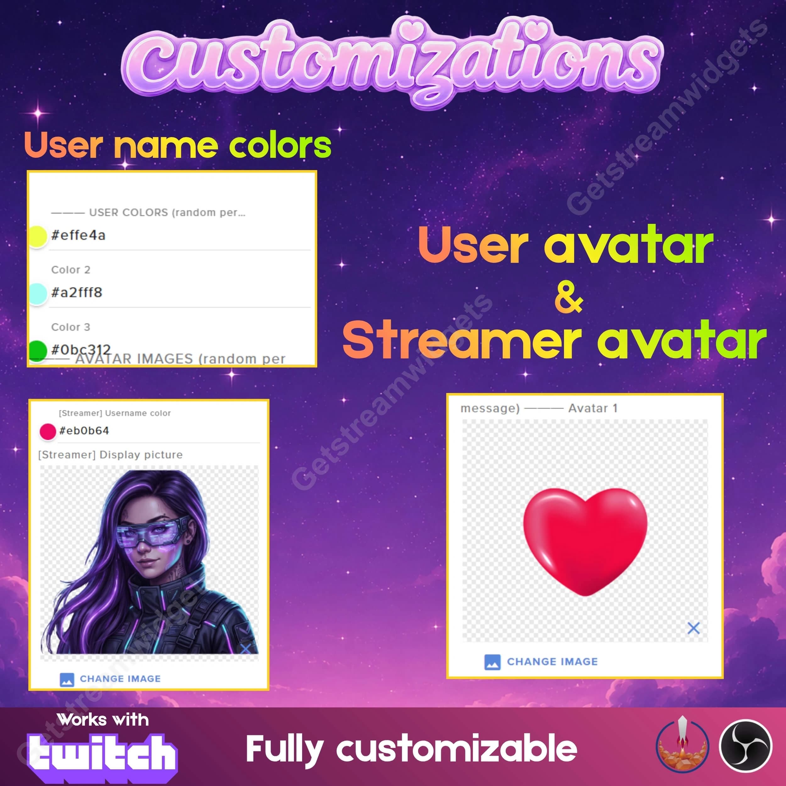 Aesthetic Pastel Modular Chat & Alerts ⟢ Twitch StreamElements OBS • Vertical, Horizontal & Modular Layouts • Fully Customizable • 6 Pastel Themes 3