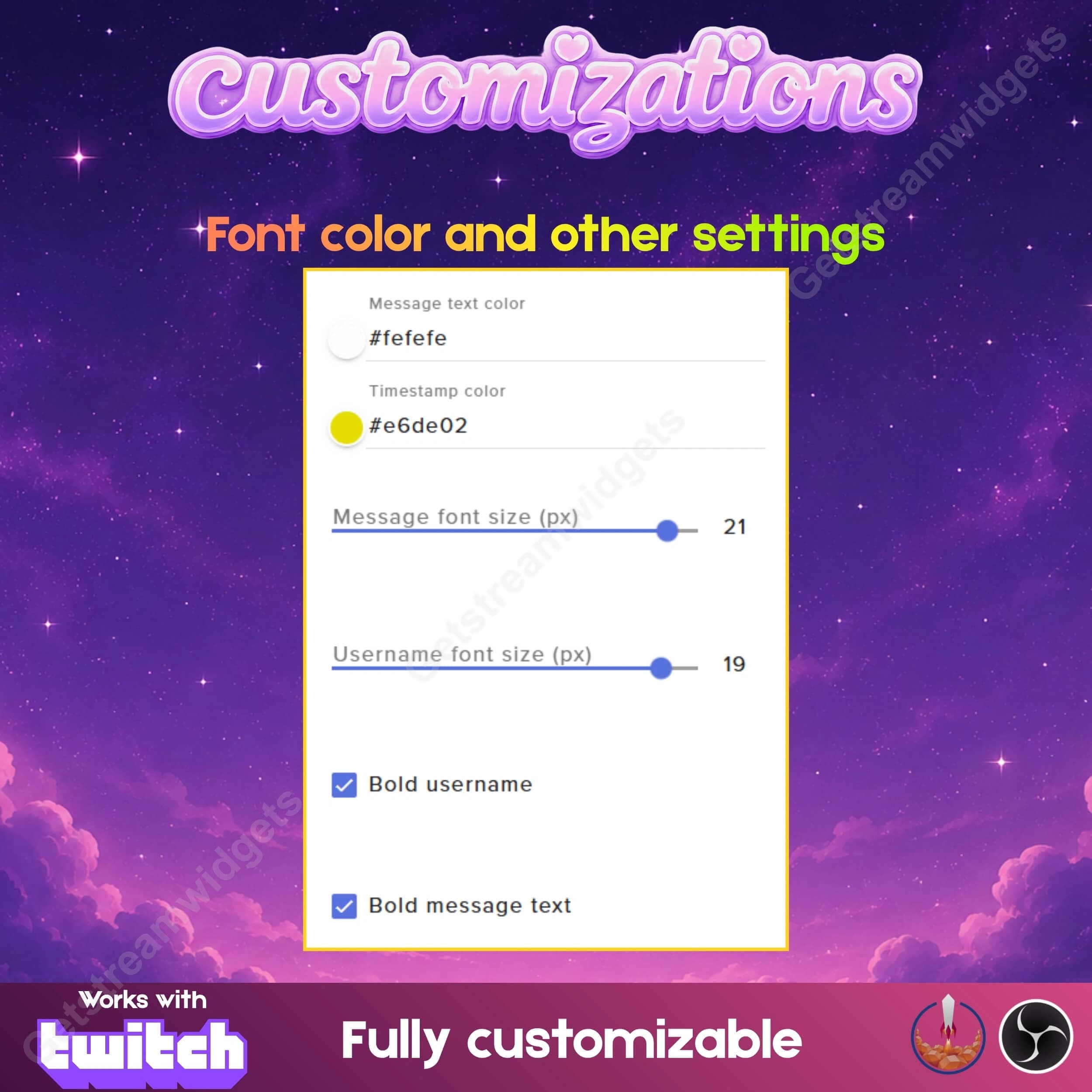 Aesthetic Pastel Modular Chat & Alerts ⟢ Twitch StreamElements OBS • Vertical, Horizontal & Modular Layouts • Fully Customizable • 6 Pastel Themes 5
