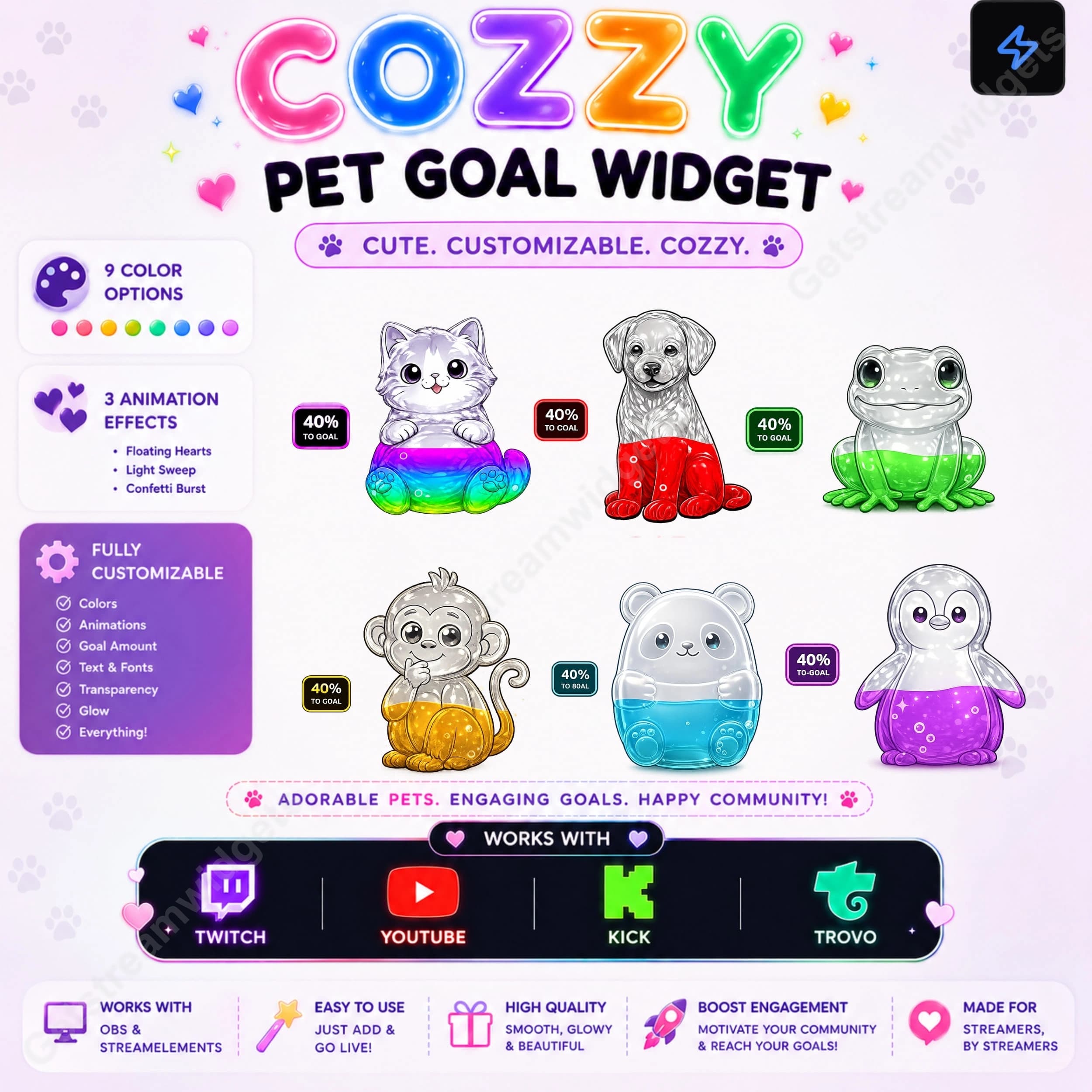 Universal cozy pet goal widget 0