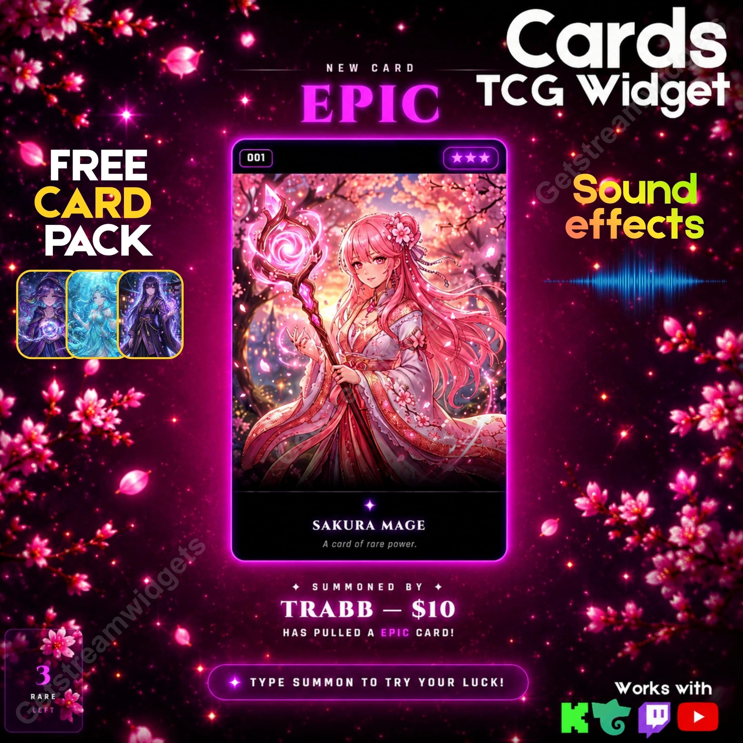 Universal cosmic TCG pack opening widget  0